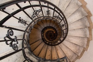 Spiral stairs in Saint Istvan Basilika in Budapest