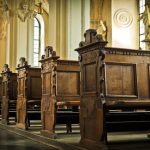 Pews in a church.