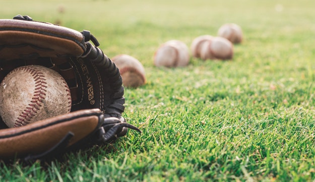 baseball glove and baseball