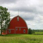 Red barn on the countryside