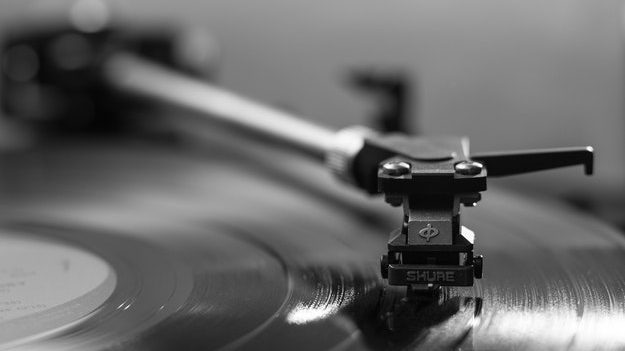 Vinyl record playing over and over and over