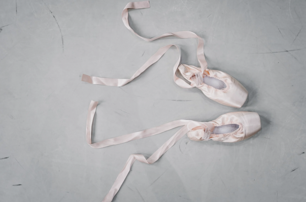 Two ballet shoes on the floor