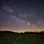 Night sky over field